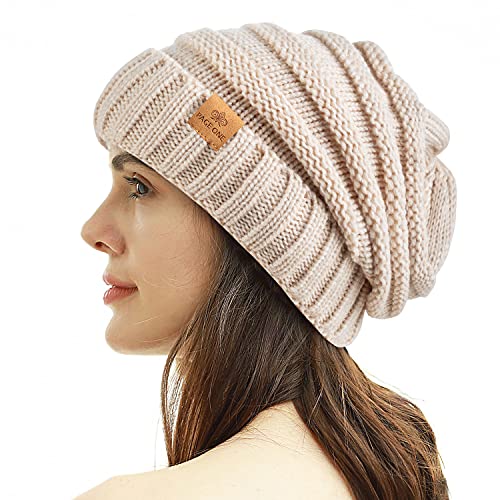 PAGE ONE Womens Winter Beanie Warm Cable Knit Hat Style Stretch Trendy Ribbed Chunky Cap