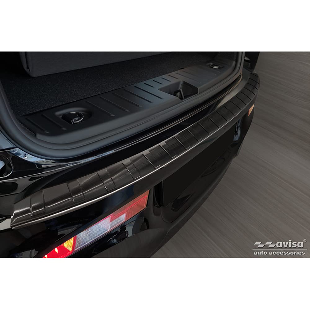 Avisa Protezione paraurti Posteriore in Acciaio Inox Nero Compatibile con BMW i3 (i01) Facelift 2017- 'Ribs'
