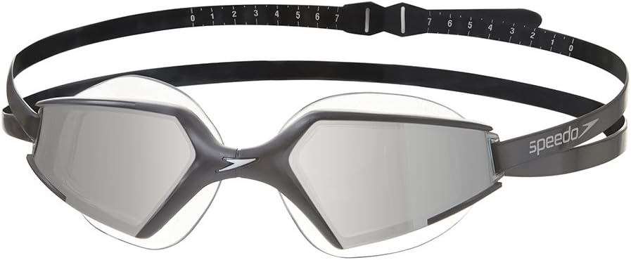 Speedo Black and Silver Swimming Goggles Aquapulse Max Mirror 2