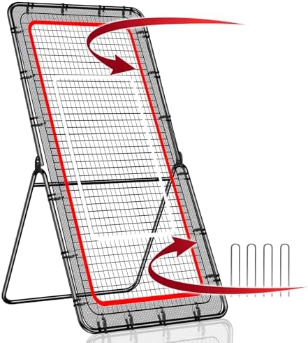 𝑵𝑬𝑾 [3-in-1] Pitch Back Rebounder Practice Net, 7×4 FT Adjustable Bounce Back Return Net for Volleyball Softball Lacrosse Soccer Baseball Throwback Trainer Gifts, Profession Training Machine