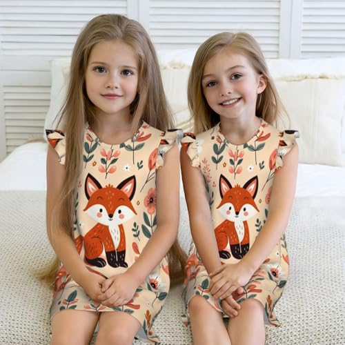 Augenstern Flutter Sleeve Nightgown Luck-Cute-Fox Soft Sleepwear Nightdress4