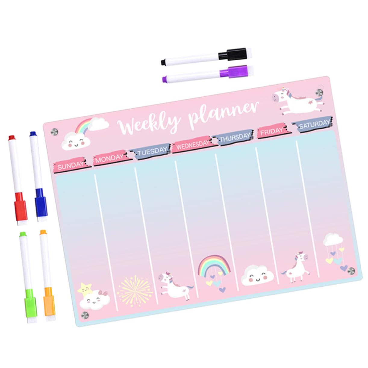 Tofficu Magnetische Kühlschranktafel Transparente Tagesplantafel Wöchentliches Acryl-whiteboard Trocken Abwischbare Nachrichtentafel Magnetische Planertafel Für Küche