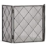 Dimensions - L'écran de cheminée fiable mesure 28 pouces de hauteur de 28 pouces, largeur de 48 pouces (entièrement étendue).Matchs de couvre-rideau à l'épreuve des bébés Grands matchs de rideau à la maison, cheminée à gaz, outils de cheminée, accessoires de grille de cheminée et de porte-détenteurs.