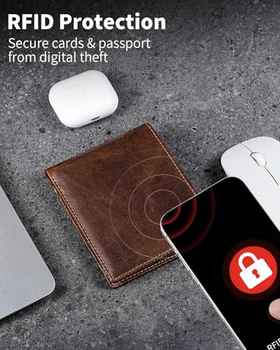 Genuine Leather Wallet for Men Bifold RFID Blocking Wallets with 12 Card Slots, 2ID Window & 2 Cash Pocket - Includes Gift Box (Coffee Brown)4