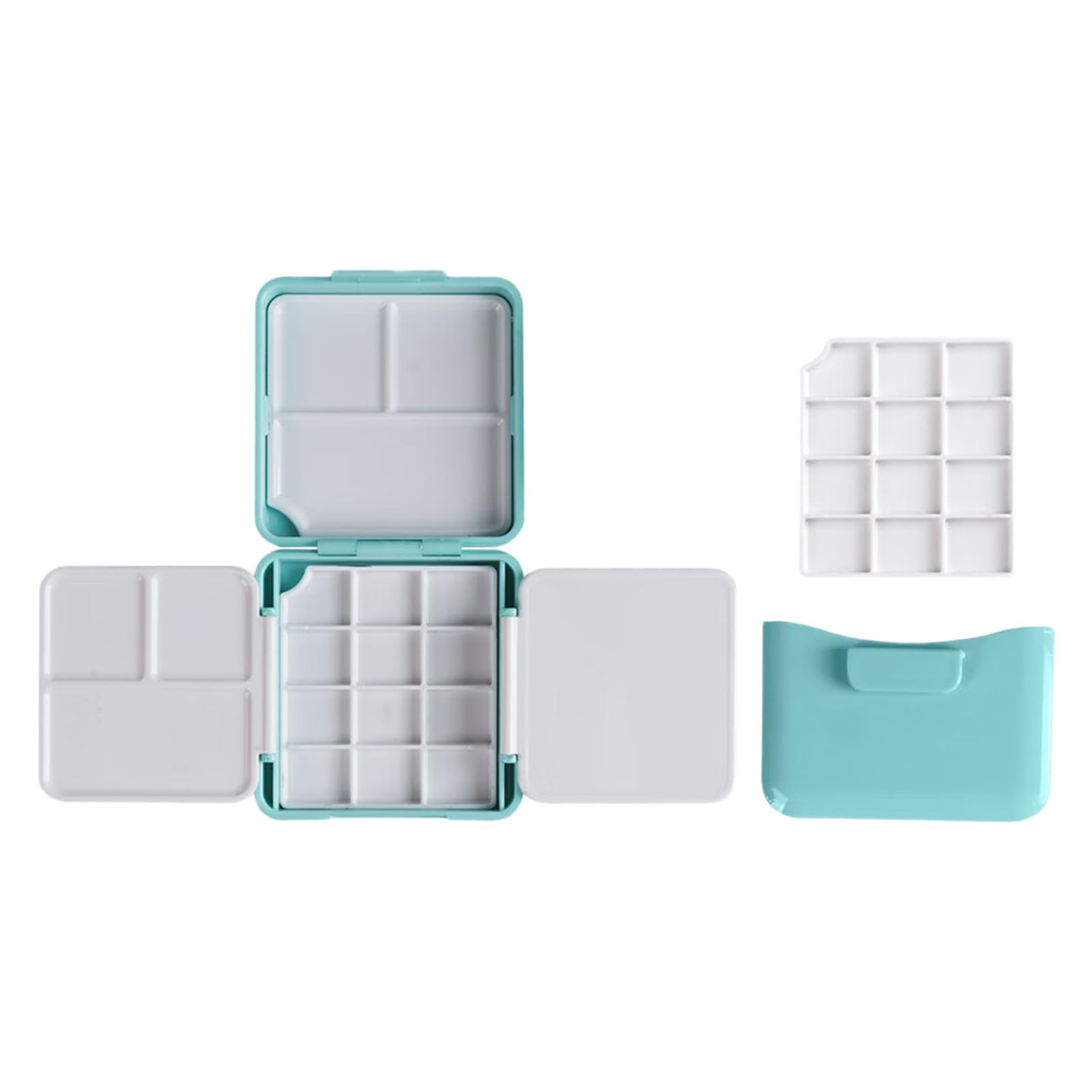 Sehuby Ice Blue Travel Palette，Portable Watercolour Paint Box With Brush Washer Folding Painting Case For Watercolour Oil Acrylics Paints