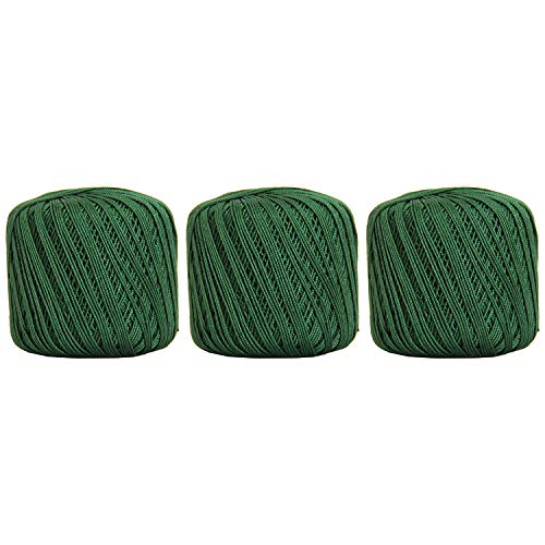 Image of ThreadArt 100% Cotton Crochet Thread Size 3, 3 Ball Pack, Holly Green 39 | Soft pure cotton crochet thread for lace, doilies, amigurumi and crafts. Smooth finish with crisp stitch definition.