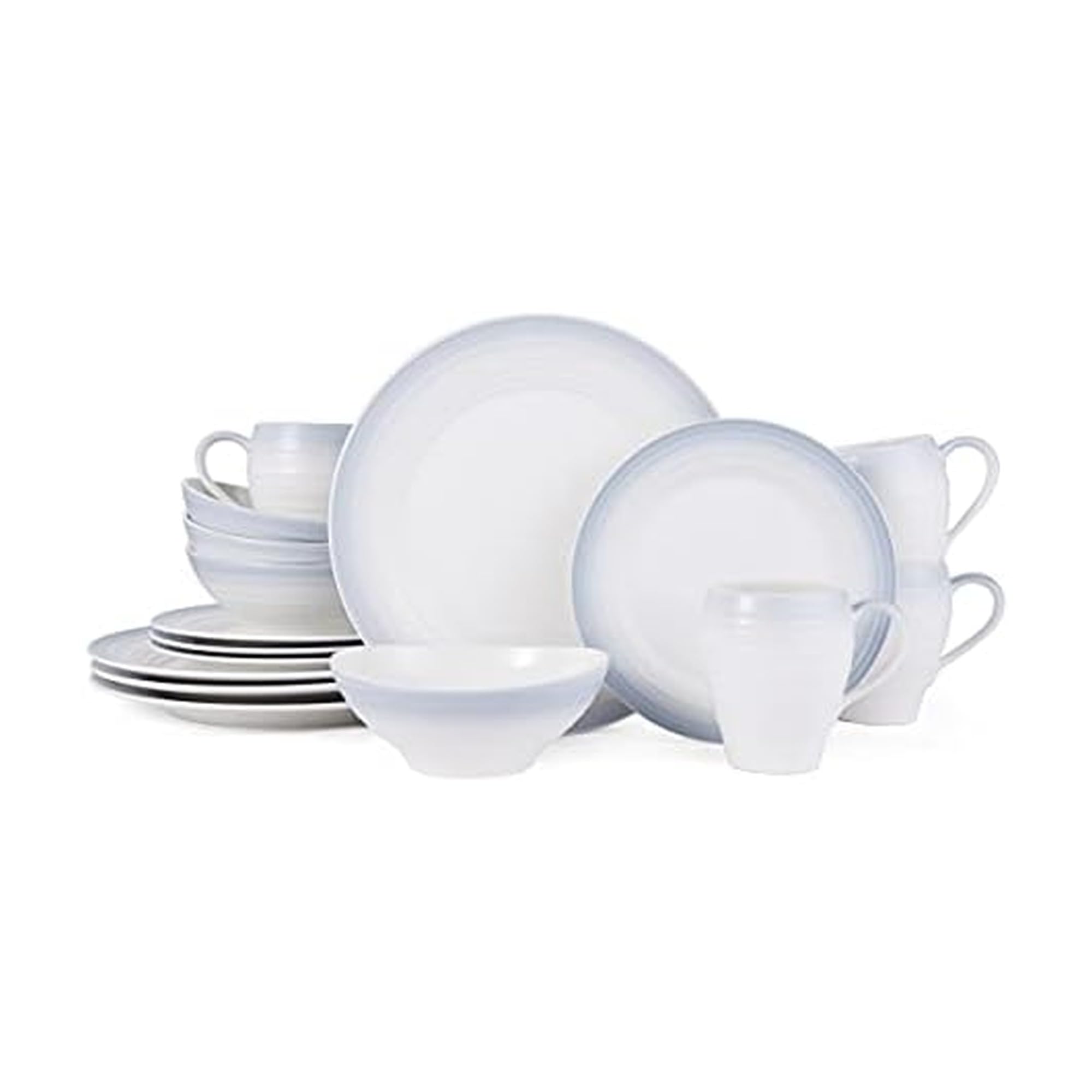 Amazon.com | Mikasa Swirl Ombre Grey 16 Piece Dinnerware Set