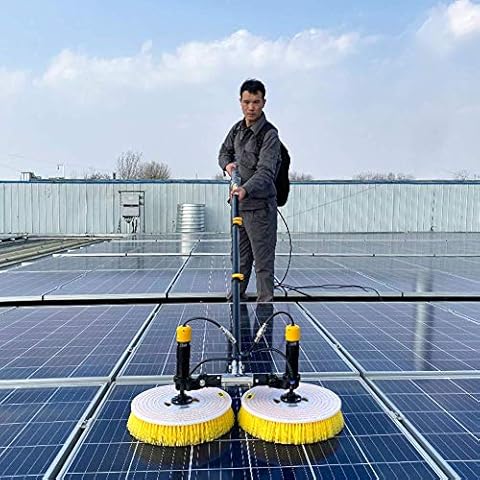 WDLWUJIN Window Cleaner, Electric Solar Photovoltaic Panel Cleaning Tool, Roof Water Brush, Water Fed Telescopic Brush for Caravan Truck Washing/7.5M/Plug Cover
