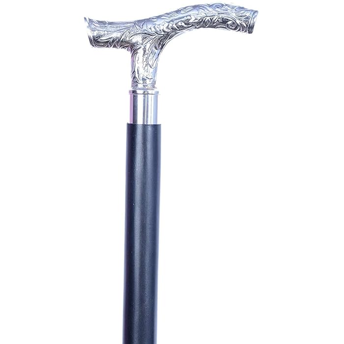 Buy Brass Handle Walking Stick Wood Cane Head T Design Two Fold Plain