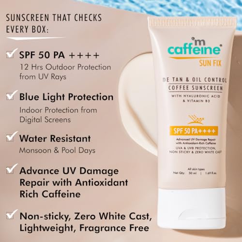 mcaffeine Men & Women Matte Sunscreen Spf 50 & | Lightweight, Water Resistant, Zero White Cast | Sun Protect, Prevents Tan & Repairs UV Damage For... - Image 4