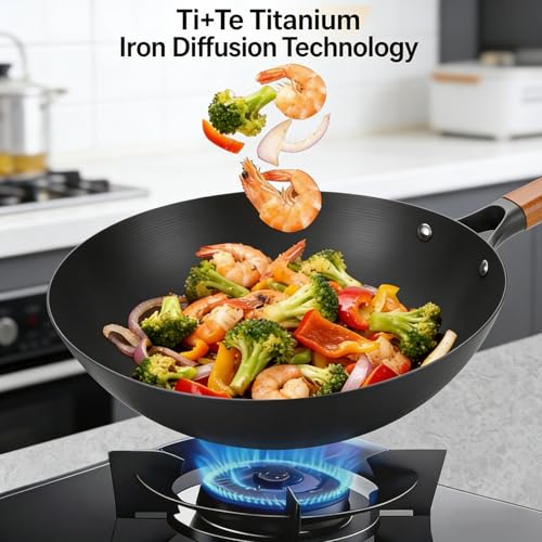 Titanium Wok, Titanium Pan con Tapa 13.39 in miniatura 3