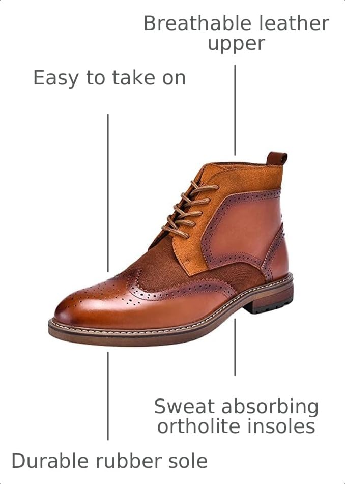 Image of Arkbird Chelsea Ankle Boots for Men Genuine Leather Oxford Casual and Formal Dress Boot