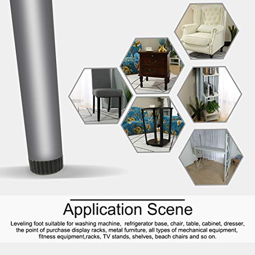 Tornillo de mano M6 uxcell para nivelar muebles con base protectora de suelo 8