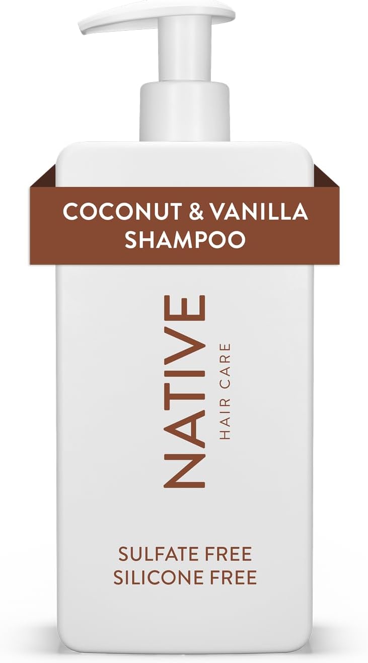 Native Coconut & Vanilla Moisturizing Shampoo Contains Naturally Derived Ingredients - All Hair Types, Color & Treated, Fine to Dry Damaged, Sulphate Free, Silicone Free & Dye Free (487 ml)