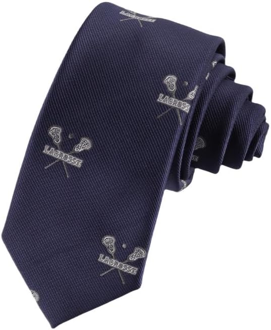 AUSCUFFLINKS Lacrosse Neckties for Men | Woven Skinny Neck Ties | Birthday Present for Dad | Anniversary Present for Husband LACROSSE