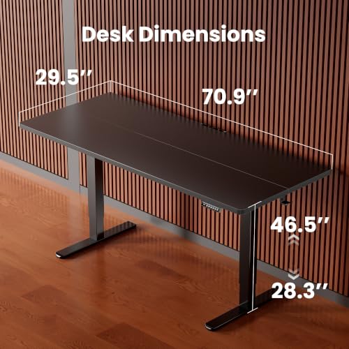 Image of ErGear Height Adjustable Electric Standing Desk, 71 x 30 Inches Sit Stand up Desk, Memory Computer Home Office Desk, Black