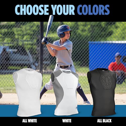 Sports Unlimited Camiseta de beisebol acolchoada juvenil - toda branca M