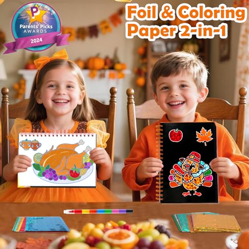 Image of FUNNYB&G Foil Art Craft Kit for Kids, Sparkly Birthday Gift Toy for Kids | No Mess, Kids Ages 4-10 Create Sparkling Artwork, A Creative Gift for Birthdays, Holidays, Travel Activities,Screen-Free Fun