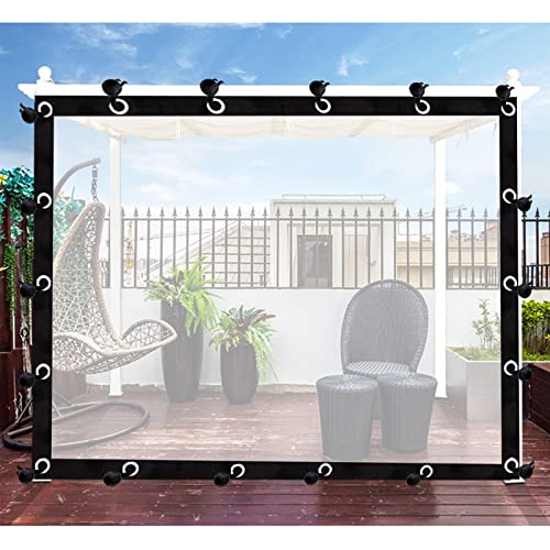 Cortinas impermeables personalizables con aislamiento térmico para exteriores, paneles laterales de lona transparente con ojales para patio y garaje (6 x 3,5 m), resistentes a la intemperie y