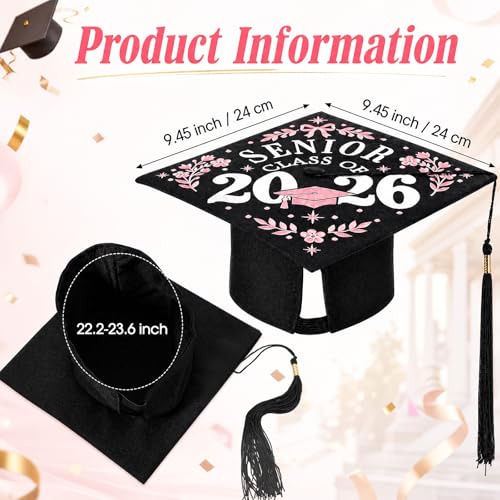 Casquette de remise de diplôme à broderie florale haut de gamme - 2