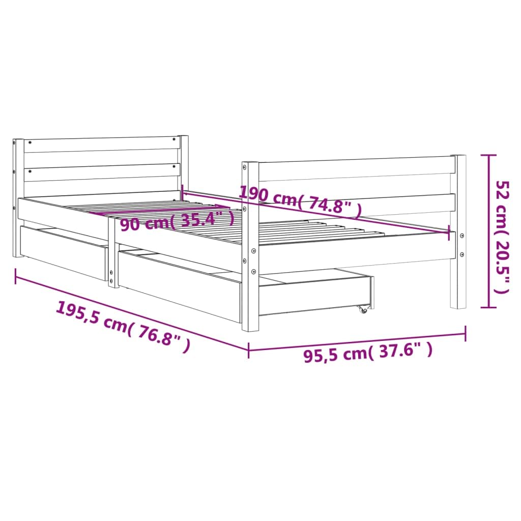 Peuterbed Silkeborg 90x190 cm – Naturel met Slaaplade