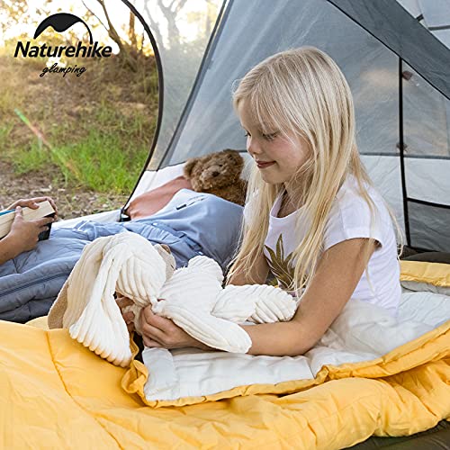 Naturehike Child's Sleeping Bag Camping Multi-Use Sleeping Sack Children's Growing Can Be Lengthen Foldable Storage Splicing Waterproof Ultralight Portable For Hiking Outdoor To Keep Warm (Yellow) #TOP7