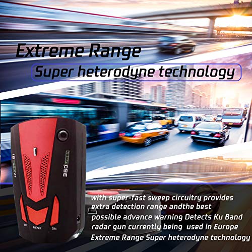 [2021 New Version] Laser Radar Detector for Cars,Voice Prompt Speed, 3 Speed Control, Compact and Space Saving, Oscillating Tower Fan with Remote Control & Timer Function for Home and Office Use (Red) - Thumbnail 2