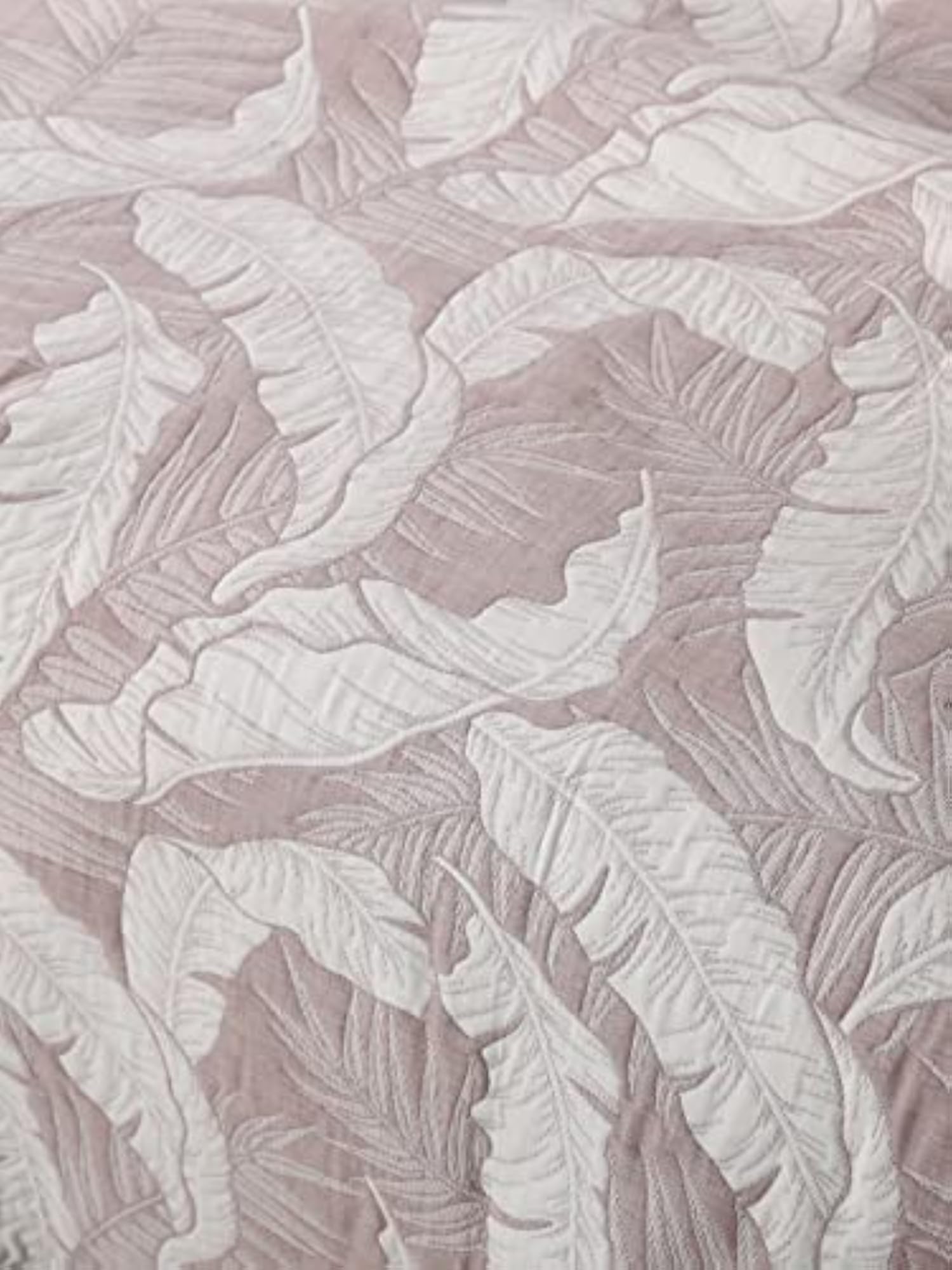 Abstract Floral Weave Salmon Red and White Bedspread
