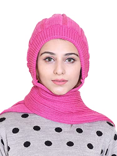 Image of Gajraj Unisex Soft Knitted Winter Warm Woolen Cap with Woolen Lovely Muffler|Fur Cap with Muffler