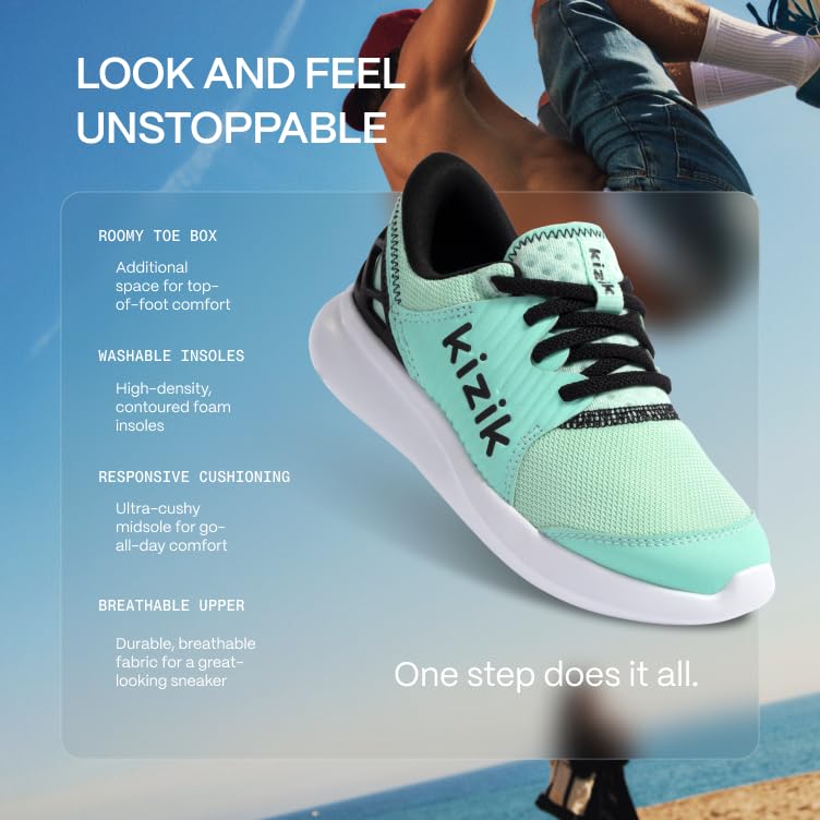 Kizik Kids Comfortable Breathable Knit Slip On Sneakers, Hands Free Shoes | Walking Shoes, Stylish, Orthopedic for Athleisure3