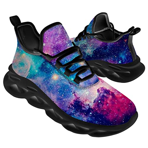 Ciadoon Galaxy Shoes for Men Women Road Running Shoes Non-Slip Walking Tennis Sneakers Cross Trainer Shoes Gifts