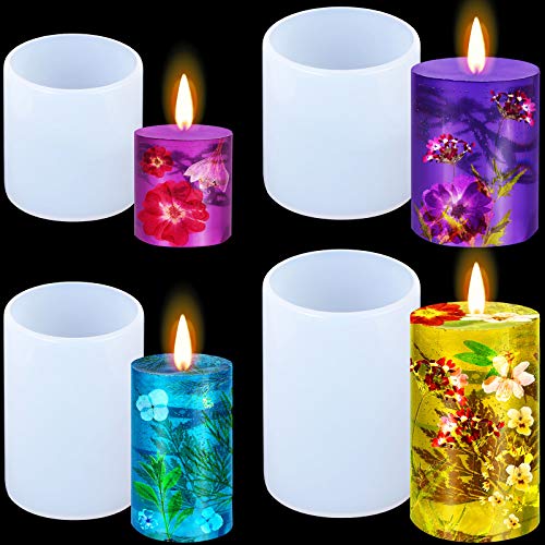 4 Pieces Cylinder Candle Resin Moulds for Candle Making, Pillar Candle Silicone Moulds DIY Epoxy Resin Casting Moulds for Candles, Soaps, Polymer Clay and Crafts Making, 4 Sizes 4 Pieces Cylinder Candle Resin Moulds for Candle Making, Pillar Candle Silicone Moulds DIY Epoxy Resin Casting Moulds for Candles, Soaps, Polymer Clay and Crafts Making, 4 Sizes