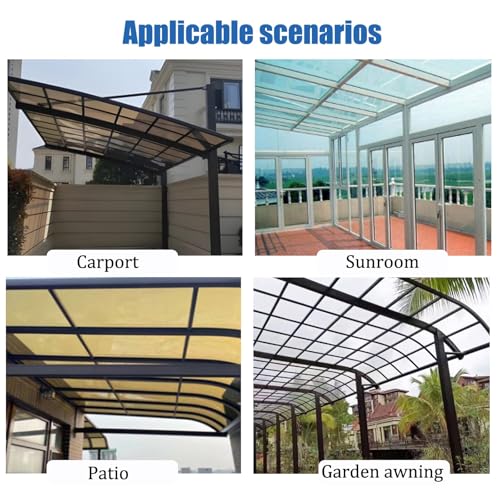 Clear Plastic Patio Roof Replacement Sheets 2mm Thick Polycarbonate Roofing Sheet Outdoor Greenhouse Panels UV Rain Protection Shed Roof Panels Cover for Pergola Carport Yard.(Brown,5.1 x 32.8ft) - Image 4