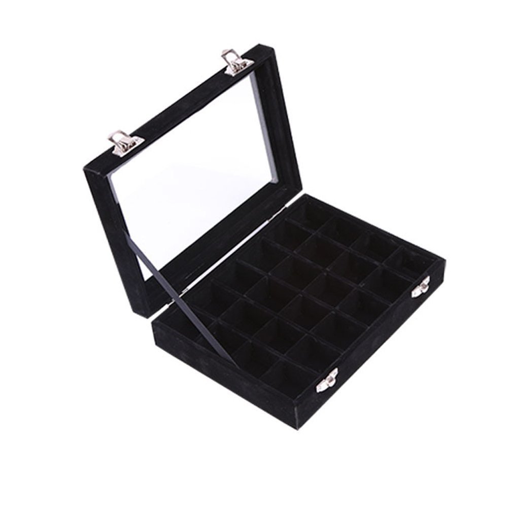 SPIEA 24区画 アクセサリーボックス ベルベット調 ジュエリ : SPIEA 24区画 アクセサリーボックス ベルベット調