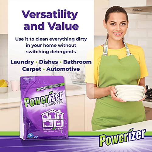 Powerizer Complete Laundry Powder Detergent & Multipurpose Cleaner | 6.5 Lb Detergent Powder | 294 Scoops | Plant-Based Concentrated Laundry Soap & Dishwasher Detergent Powder #TOP7