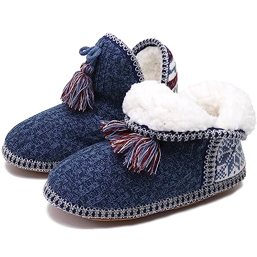 COFACE Lammfell Hausschuhe Damen Hüttenschuhe Winter Warme...