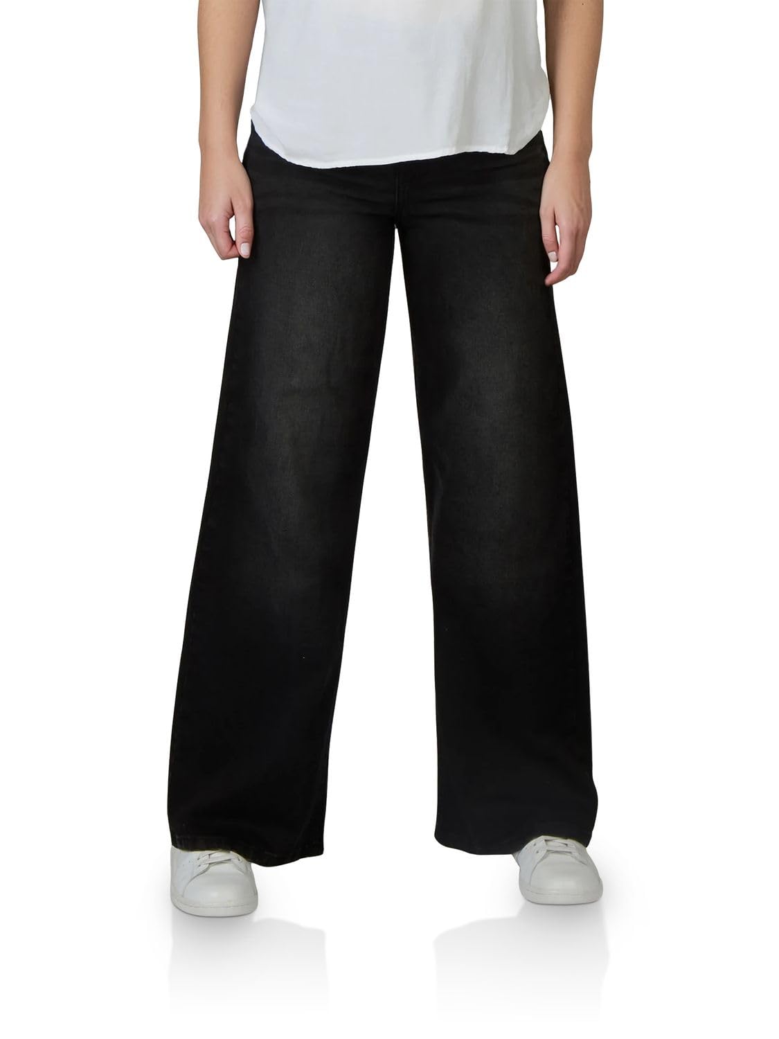 DENIMFY Jeans Damen Stretch Weites Bein DFPaula High Waist Wide Leg