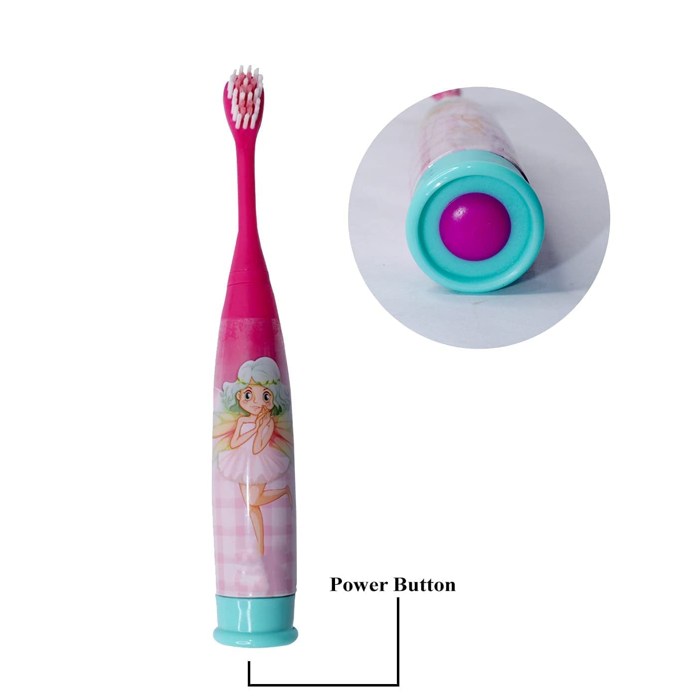 JAPSI Baby Cartoon Printed Extra Soft Electric Battery Powered Toothbrush |Non Toxic|Includes 1 Sensitive Brush Heads Electric Toothbrush : Age 3+ (Girls-Pink), 1 Piece - Image 2 thumbnail