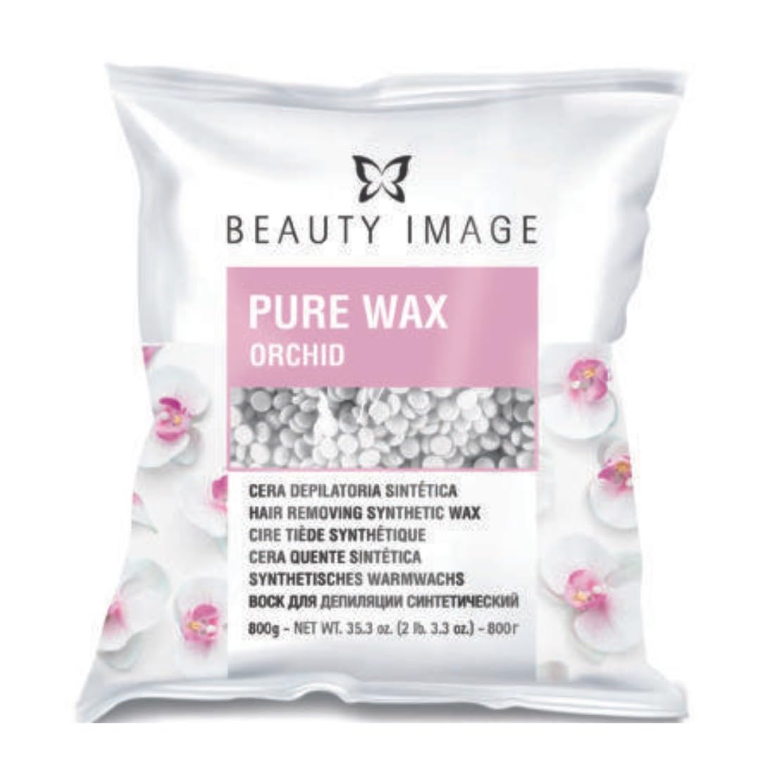 PURE ORCHID Cera Sintética Perlas 800g - Cera Depilatoria Indolora para Mujer - Cera Española Elástica - Cera Facial - Hard Wax Beans - Wax Beans - Cera Depilatoria Sin Dolor