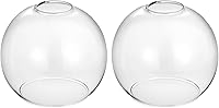 Wyneyet 2 Pack Clear Glass Globe Lamp Shades - 1.65" Fitter, 5.1"H x 5.9"D Replacements for Chandeliers, Pendants, Sconces