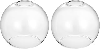 Wyneyet 2 Pack Clear Glass Globe Lamp Shades - 1.65" Fitter, 5.1"H x 5.9"D Replacements for Chandeliers, Pendants, Sconces