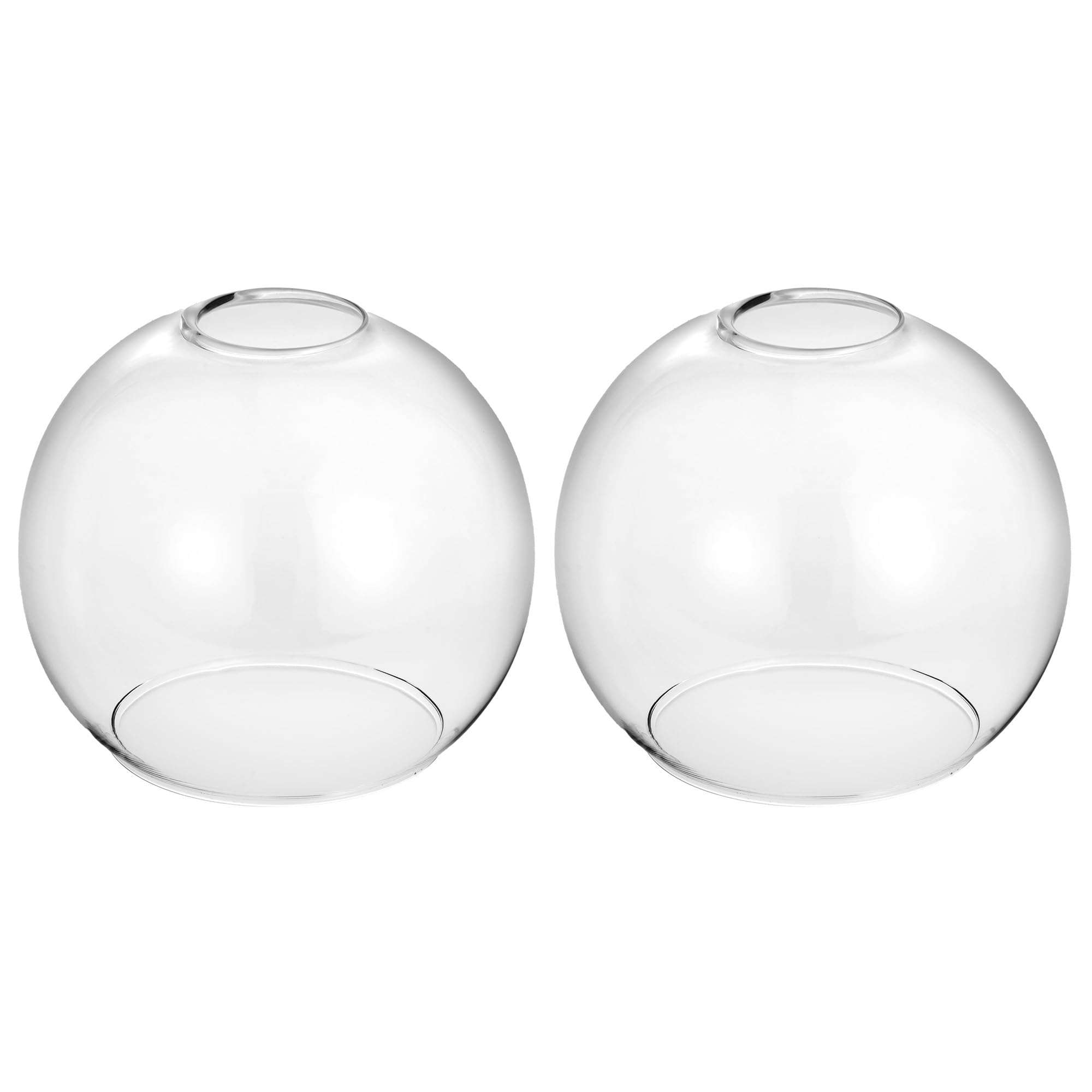 Photo 1 of 2 Pack Clear Glass Shades Globes, Glass Lamp Shade Covers Replacements, 1.65 In Fitter 5.1 In Height 5.9 In Diameter Transparent Lampshades for Light Fixtures Chandelier Wall Sconces Pendant Lights