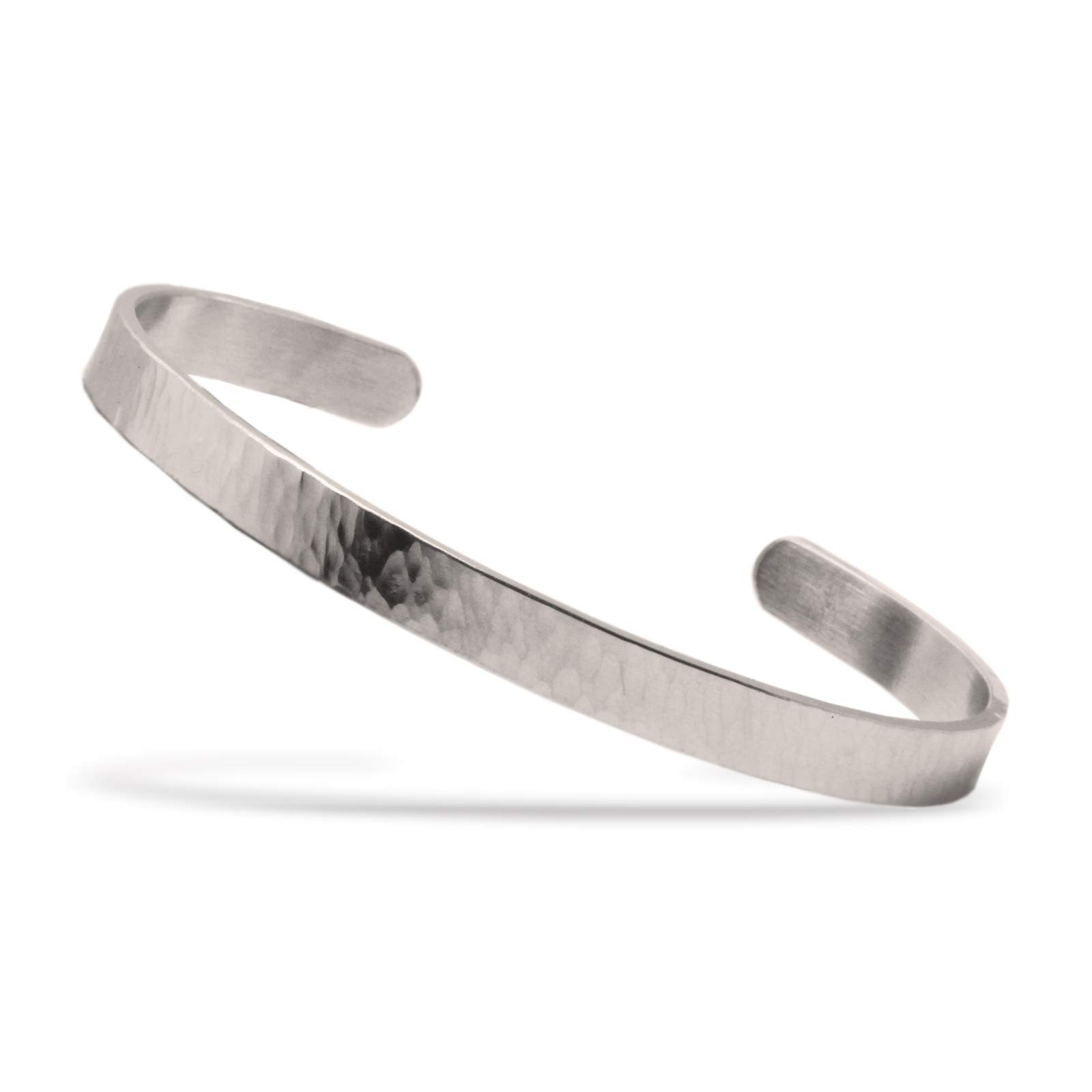 Nato Cuff Pulsera Bangle de Acero inoxidable Martillado Joya Hombre o Mujer Made in France