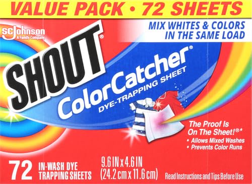 Image of Shout Color Catcher Dye-Trapping Laundry Sheets, 72 Count (Pack of 6)
