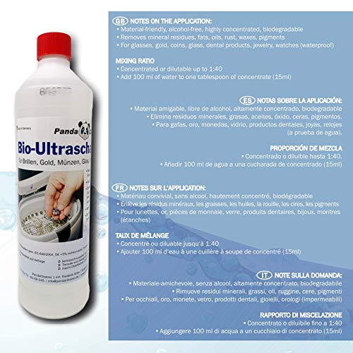 PandaCleaner Ultraschallreiniger Konzentrat 1 L â für Brillen, Schmuck, Zahnersatz & wasserfeste Uhren â kraftvoll & materialschonend â bis 1:40 verdünnbar â Made in Germany – Bild 7