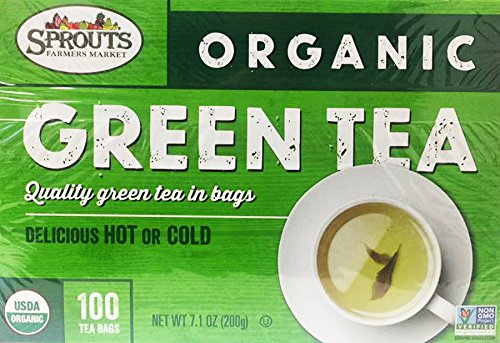 Sprouts Quality Hot or Cold Organic Tea Bags 100 (Green Tea)