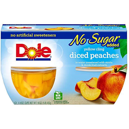 DOLE FRUIT BOWLS No Sugar Added Yellow Cling Diced Peaches, 4 Cups