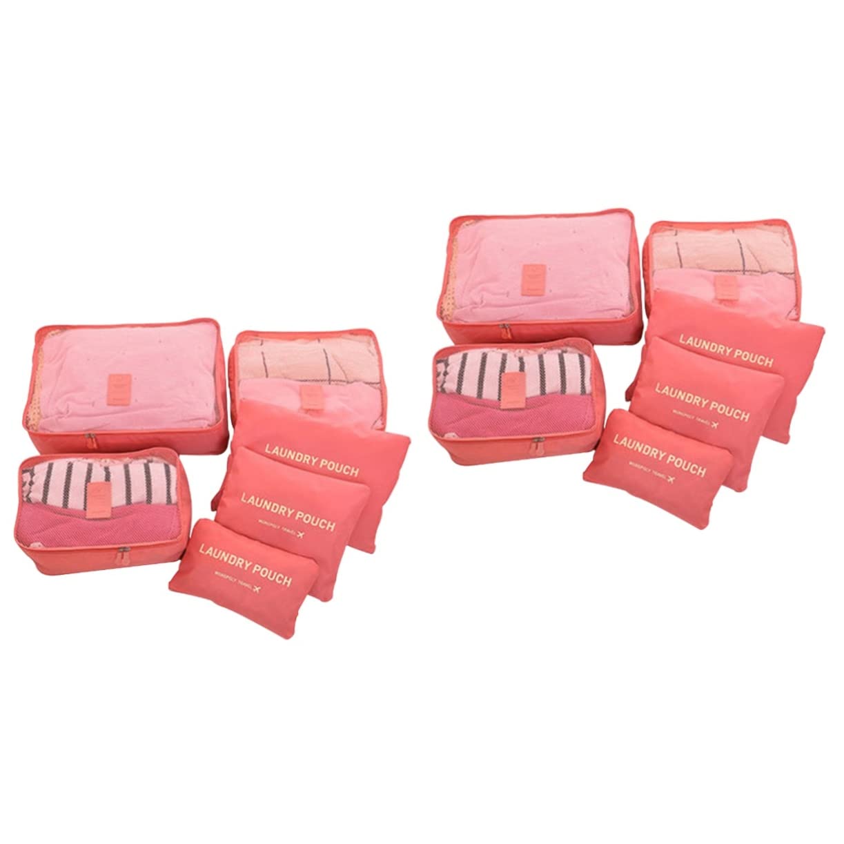SOIMISS 12pezzi Sacchetti Salvaspazio Per Viaggi Cubi Organizzatori Resistenti Rosso Anguria Con Borsa Per Lavanderia Per Abbigliamento e Accessori Perfetti Per Famiglie e Viaggi Lungo