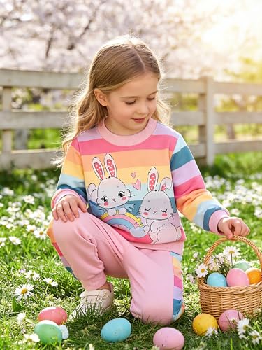 Image of RETSUGO Little Girls 2 Piece Clothing Sets Toddler Unicorn Sweatshirts and Leggings Cotton Fall Winter Casual Outfits 3-8T