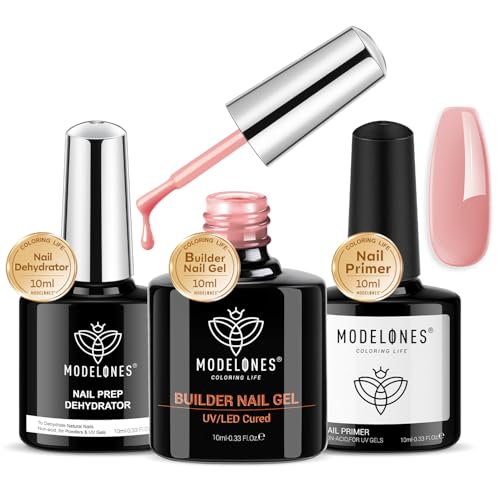 modelones Builder Nail Gel with Nail Dehydrator and Primer Top Coat